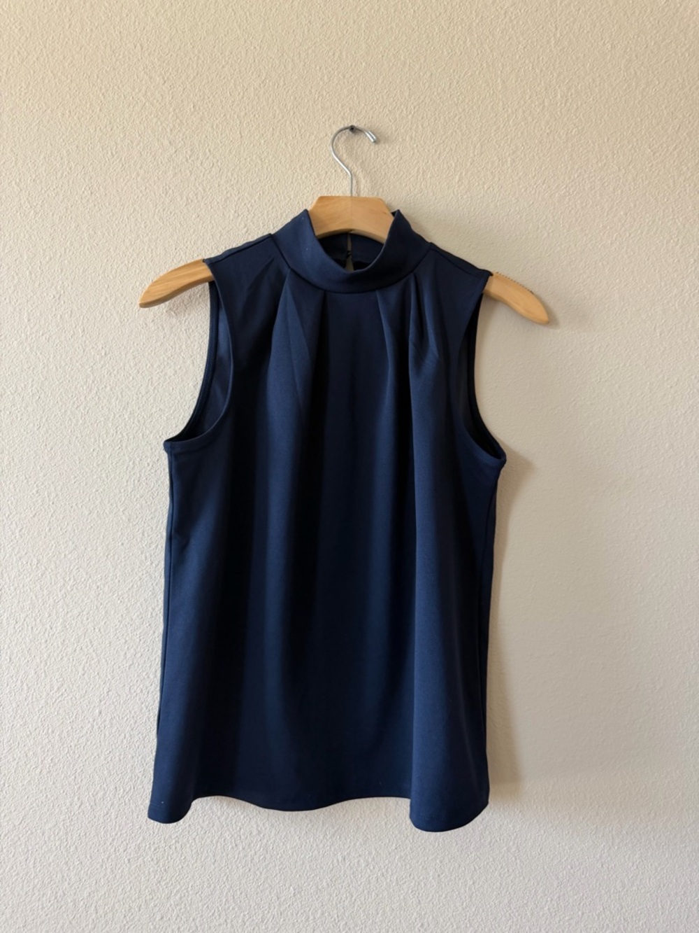 Ann Taylor Navy Mock Neck Sleeveless Camisole
